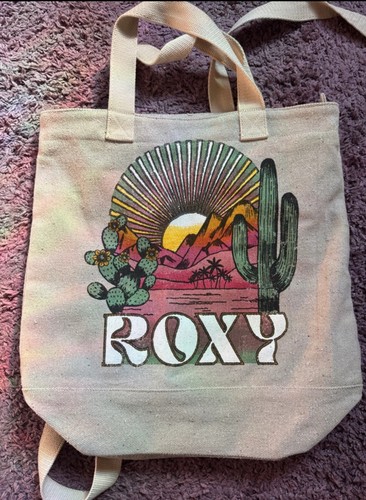 Roxy cotton canvas beach bag - canvas,